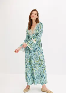 Jerseyklänning med virkad infällning, bonprix