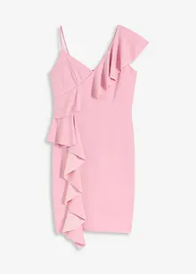 Figurnära klänning i kräpp med struktur, bonprix