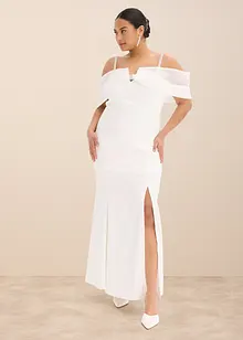 Brudklänning i glänsande satin med strass, bonprix