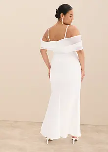 Brudklänning i glänsande satin med strass, bonprix