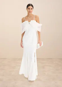 Brudklänning i glänsande satin med strass, bonprix
