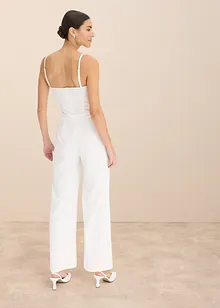 Brudjumpsuit i kräpp med struktur och med pärlbroderi, bonprix