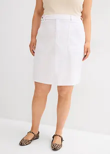 Stretchig jeanskjol med hög midja, bonprix