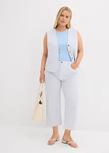 Ribbstickat linne med ekologisk bomull, bonprix