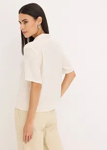 Satinblus med krage och slag, bonprix