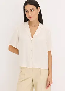 Satinblus med krage och slag, bonprix