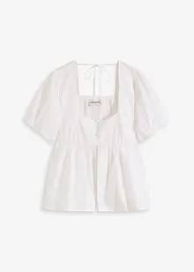 Blus med puffärmar och knappar, bonprix
