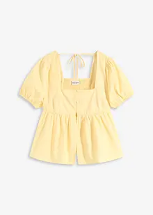Blus med puffärmar och knappar, bonprix