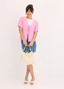 Blus med knytband, bonprix