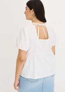 Blus med puffärmar och knappar, bonprix