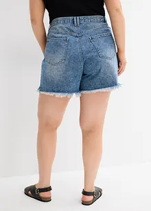 Jeansshorts med stretch och  hög midja, bonprix