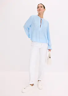 Blus med hålbroderi, bonprix