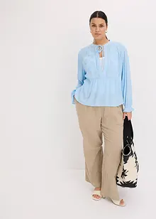 Blus med hålbroderi, bonprix