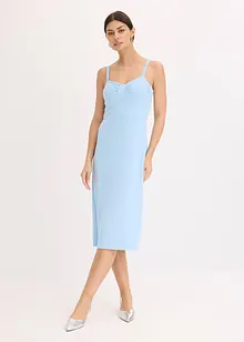Mellanlång klänning med fin satin, bonprix