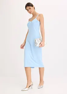 Mellanlång klänning med fin satin, bonprix