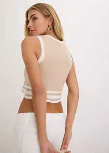 Stickat och croppat linne med vriden effekt, bonprix