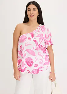 Blus i one-shoulder-modell av viskos med struktur, bonprix