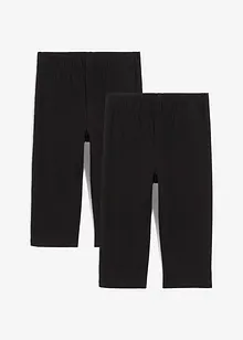 Caprileggings i elastisk bomullsmix för barn (2-pack), bonprix