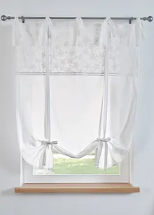 Hissgardin med knytband och broderi, bonprix
