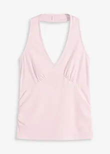 Linne med halterneck och djup ringning, bonprix
