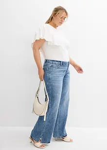 Loose Straight Jeans Mid Waist, Low Stretch, bonprix