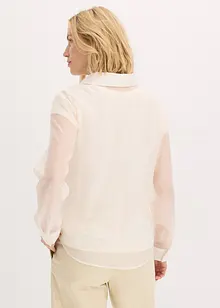 Transparent blus med struktur, bonprix