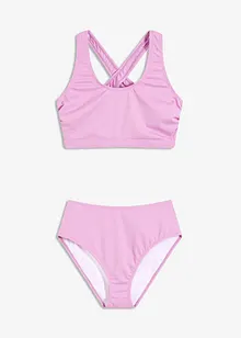 Ribbstickad bikini med BH-topp (2 delar), bonprix