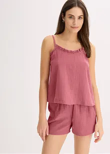 Muslinpyjamas med shorts och smala axelband, bonprix