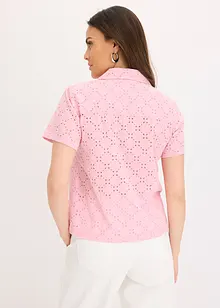 Moderiktig blus med hålbroderi, bonprix