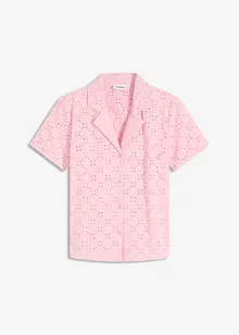 Moderiktig blus med hålbroderi, bonprix