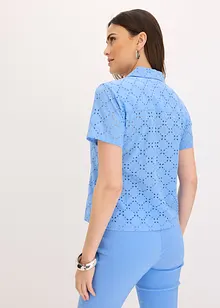 Moderiktig blus med hålbroderi, bonprix