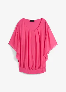 Chiffongblus med linne, bonprix
