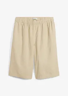 Bermudas med linne och bekväm hög midja, bonprix