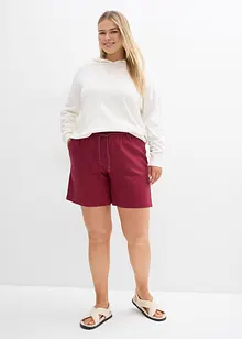 Shorts med paperbagmidja och linne, bonprix