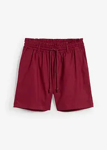 Shorts med paperbagmidja och linne, bonprix