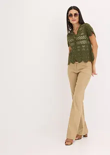 Virkad cardigan i kort modell, bonprix