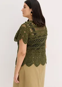Virkad cardigan i kort modell, bonprix