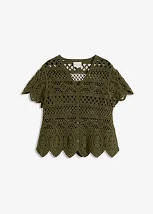 Virkad cardigan i kort modell, bonprix
