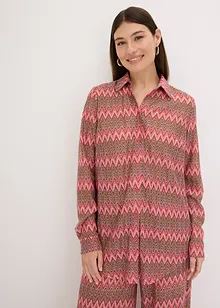 Lång blus med virkad look, bonprix