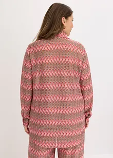 Lång blus med virkad look, bonprix