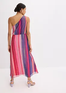 One shoulder-klänning i mjuk mesh, bonprix