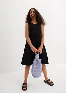 Klänning av mjuk muslin med axelband, bonprix