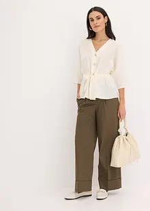 Blus med knytband, bonprix