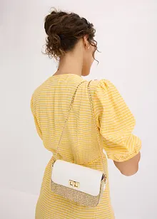 Axelremsväska med halmlook, bonprix