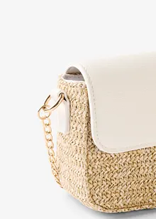 Axelremsväska med halmlook, bonprix