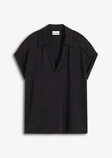 Pikétröja i viskos med spetsinfällning, bonprix