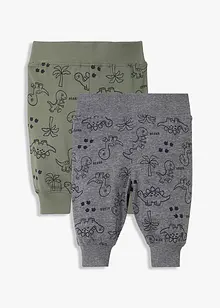 Trikåbyxa för bebisar (2-pack), ekologisk bomull, bonprix