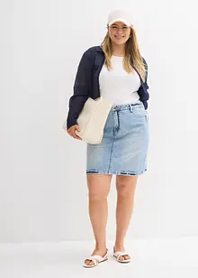 Jeanskjol Mid Waist, Low Stretch, bonprix
