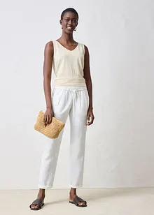 Dra på-byxa i rent linne, bonprix