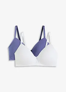 Formpressad BH utan bygel med ekologisk bomull (2-pack), bonprix